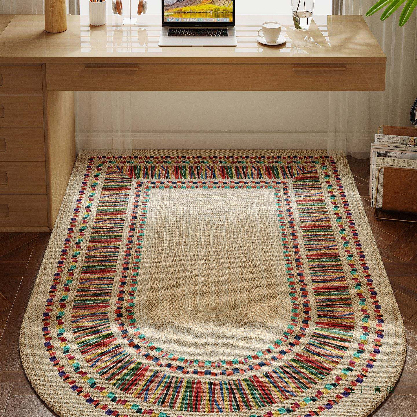 电脑椅地垫高级感书房梳妆台卧室椅子防滑轻奢书桌下地毯转椅脚垫