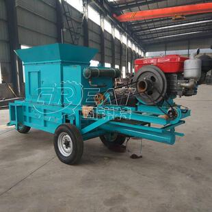 草渣打包装袋机甘蔗渣压块包装机锯末压块打包机草料压块套袋
