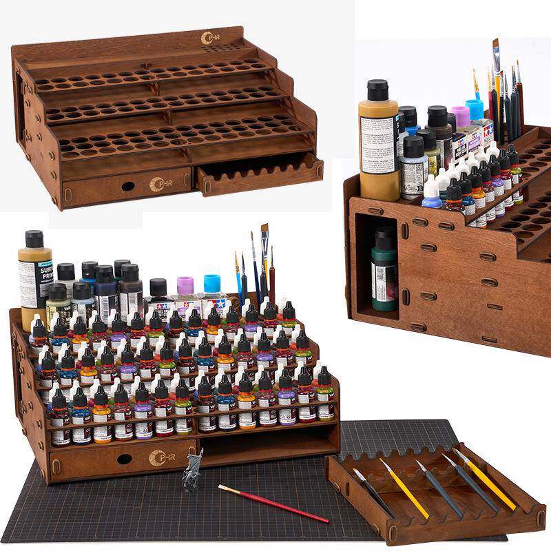 OPHIR模型油漆架收纳架适用AV漆颜料架98个孔位置画笔架工具