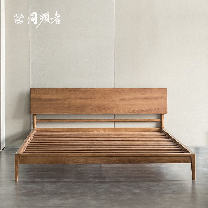 同频者 北欧家用实木床卧室双人1.8米1.5米双人床 白蜡木通体打磨
