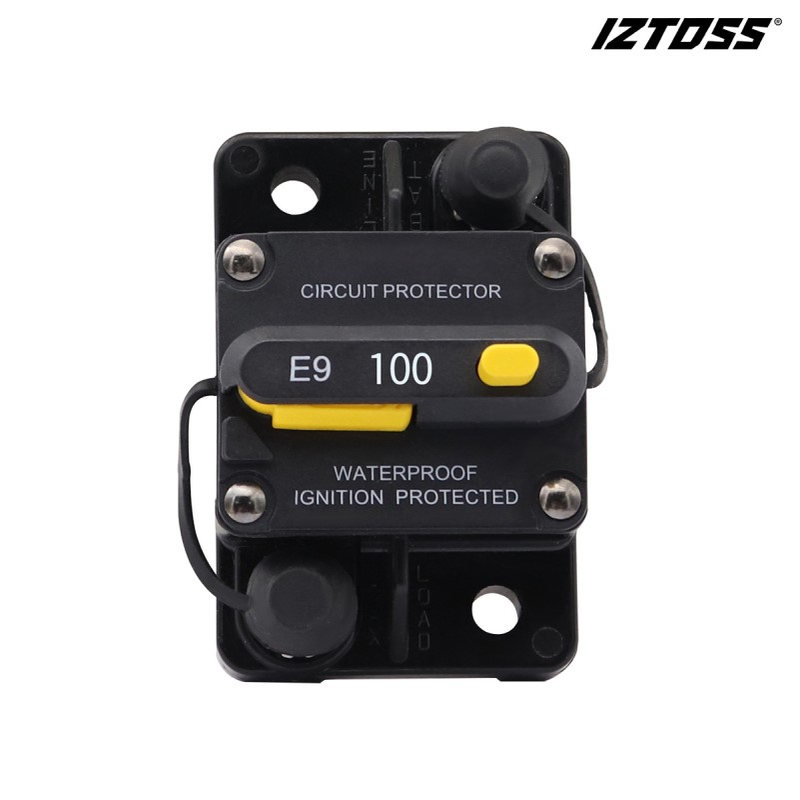 汽车断路器100A手动复位带切换开关断路保护器自恢复保险丝座方形