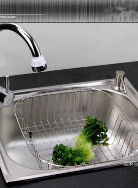 厨房不锈钢水槽 单 洗菜洗碗盆池 一体成型加厚珍珠砂面42x36