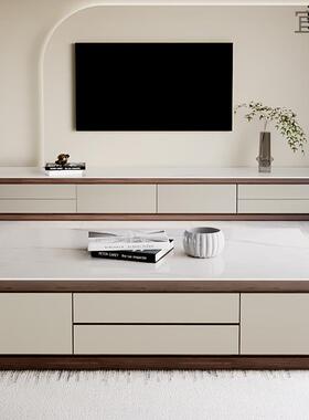 QP92023新款轻奢岩板茶几电视柜组合现代简约小户型客厅整装落地