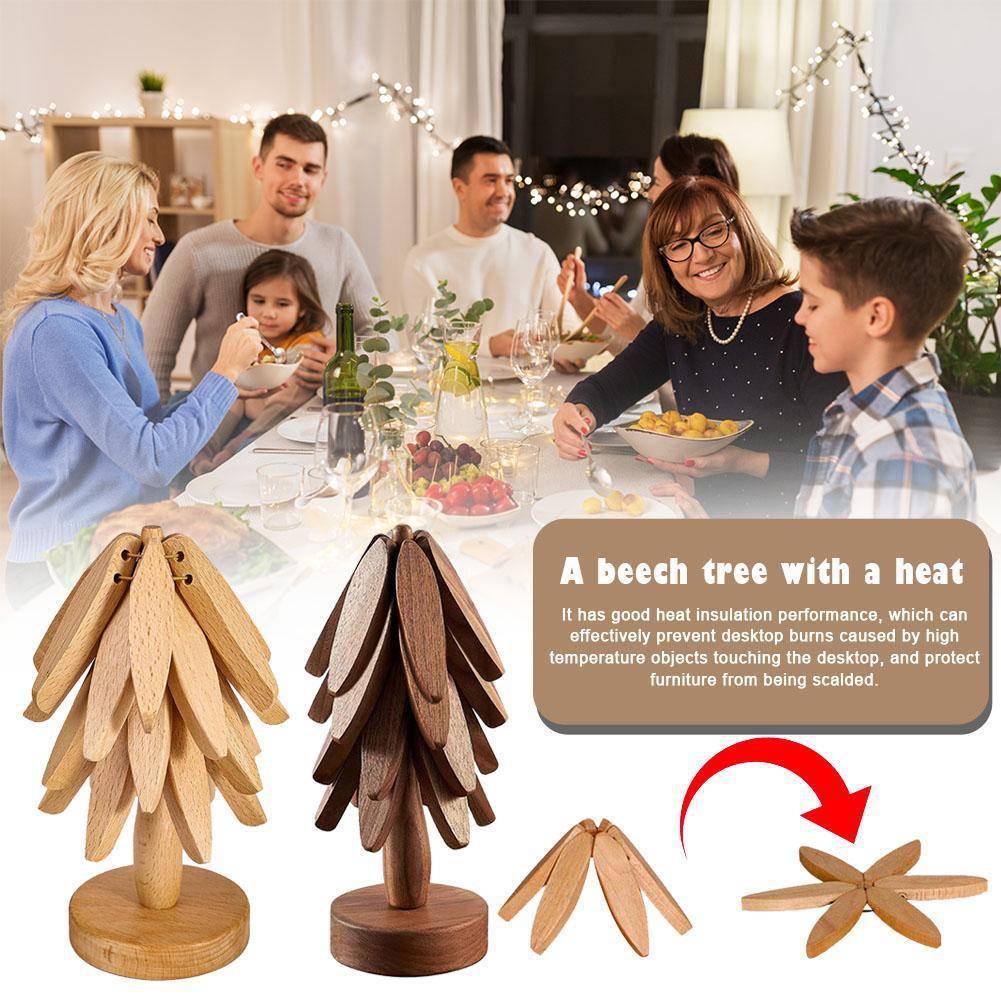 一棵树榉木摆件隔热垫创意餐桌垫防烫耐高温锅垫杯垫家用碗垫子