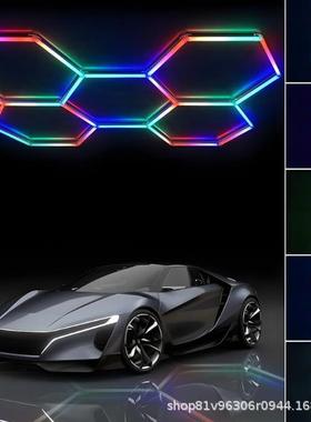 rgb蜂窝吊灯防水绚彩氛围灯日光灯汽车4S宽压吊线led洗车灯