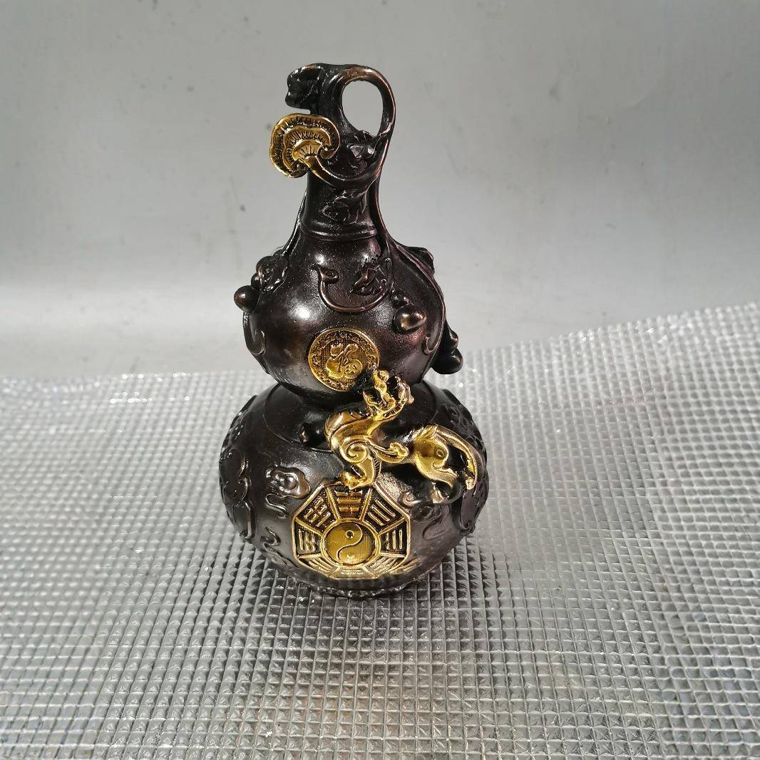 古玩铜器收藏貔貅葫芦工艺品摆件