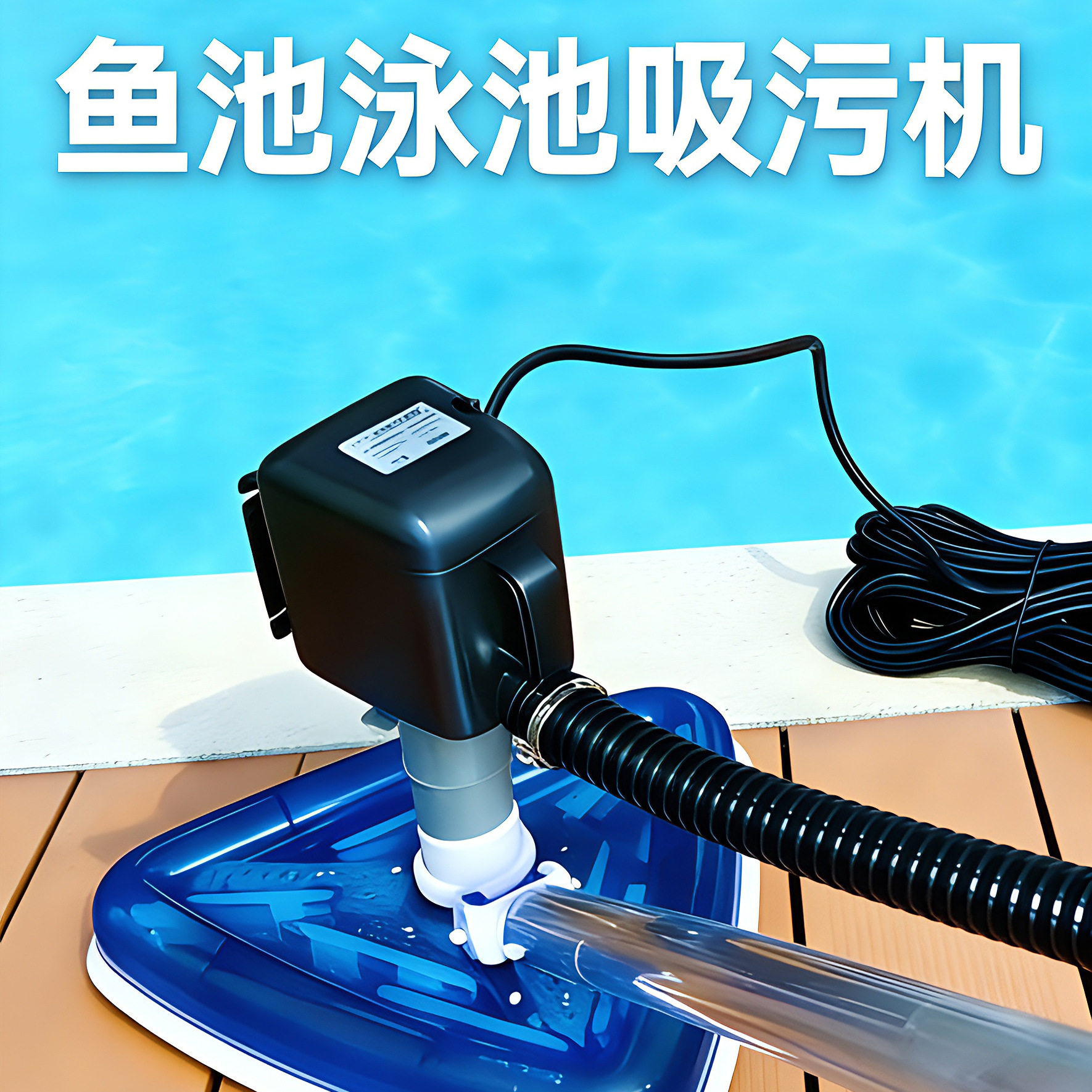 鱼池吸污机中小型游浴池泳池底吸尘器清洁工具吸鱼粪便淤泥机青苔