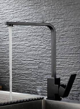 SUS304不锈钢冷热厨房龙头不锈钢厨房龙头黑色烤漆石英石水槽