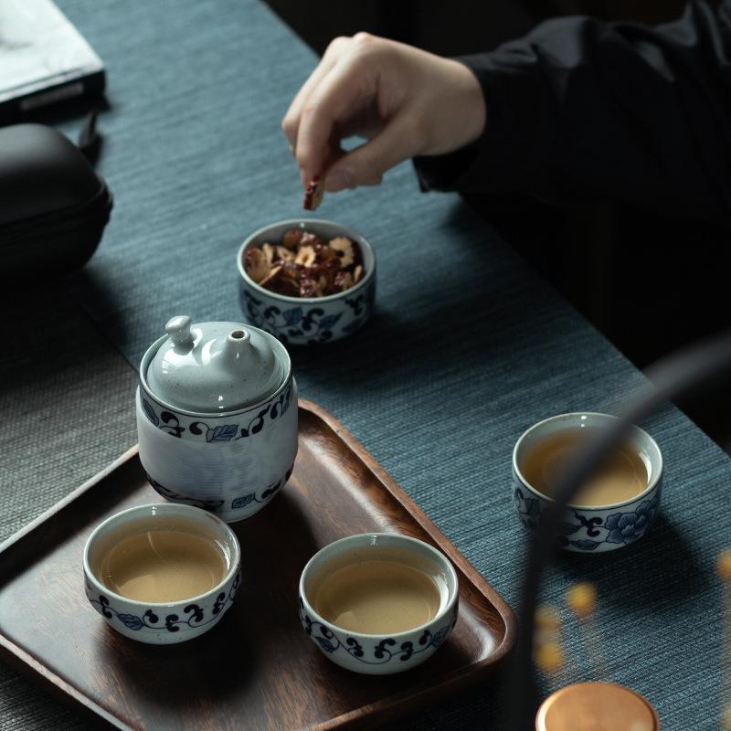 同心杯便携式套装快客杯旅行茶具家用一壶四杯户外旅游泡茶具