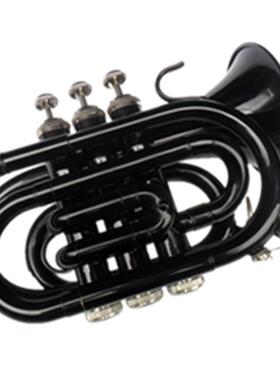 西洋铜管吹奏乐器儿童黑色袖珍小号成人彩色手掌号降B调