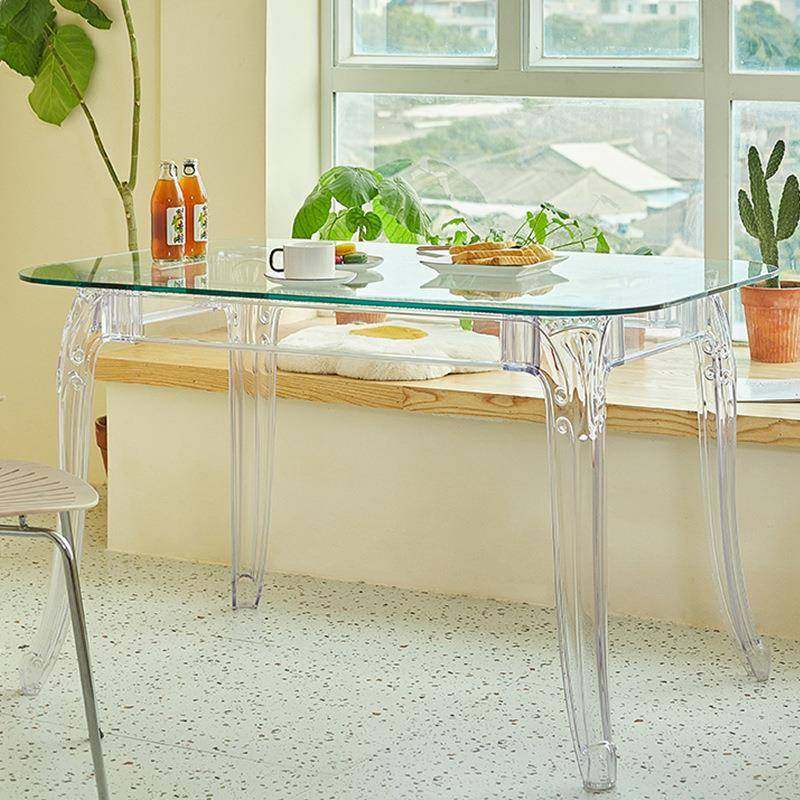 北欧创意轻奢透明玻璃桌子亚克力设计师餐桌简约长方桌奶茶店圆桌,鲜花速递/花卉仿真/绿植园艺,割草机/草坪机,淘宝优惠券,粉丝福利购,淘宝优惠卷