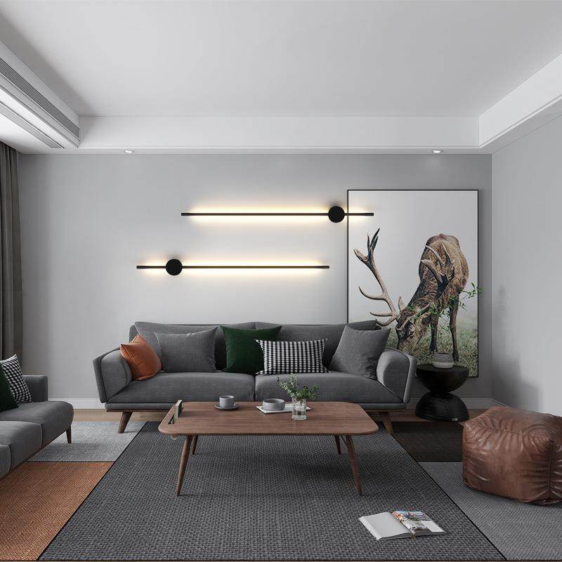 壁灯卧室床头灯LED北欧客厅墙壁过道灯具可调光无极三色光室内