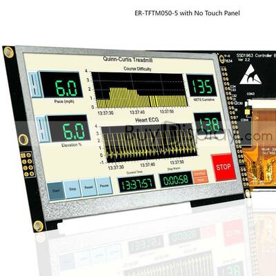 5寸TFTLCD彩色液晶显示屏配SSD1963控制板/并口/可配触摸屏