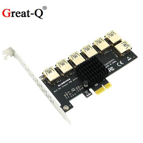 PCI-E1分7扩展卡PCI-E一转七显卡扩展卡PCI-E插槽一拖七显卡扩展
