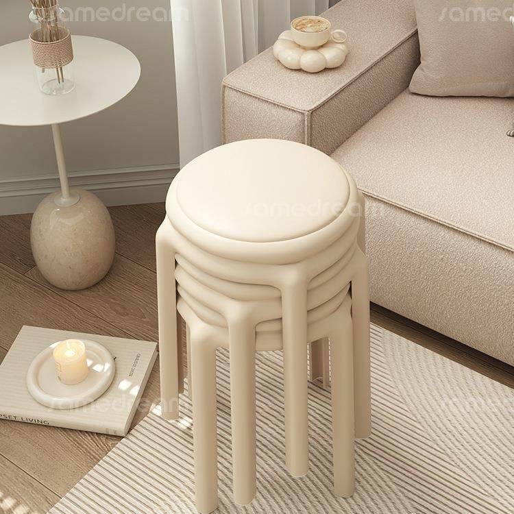 塑料凳子家用软包可叠放加厚结实耐用轻奢高级感圆凳子备用高椅子,电子元器件市场,其它元器件,淘宝优惠券,粉丝福利购,淘宝优惠卷