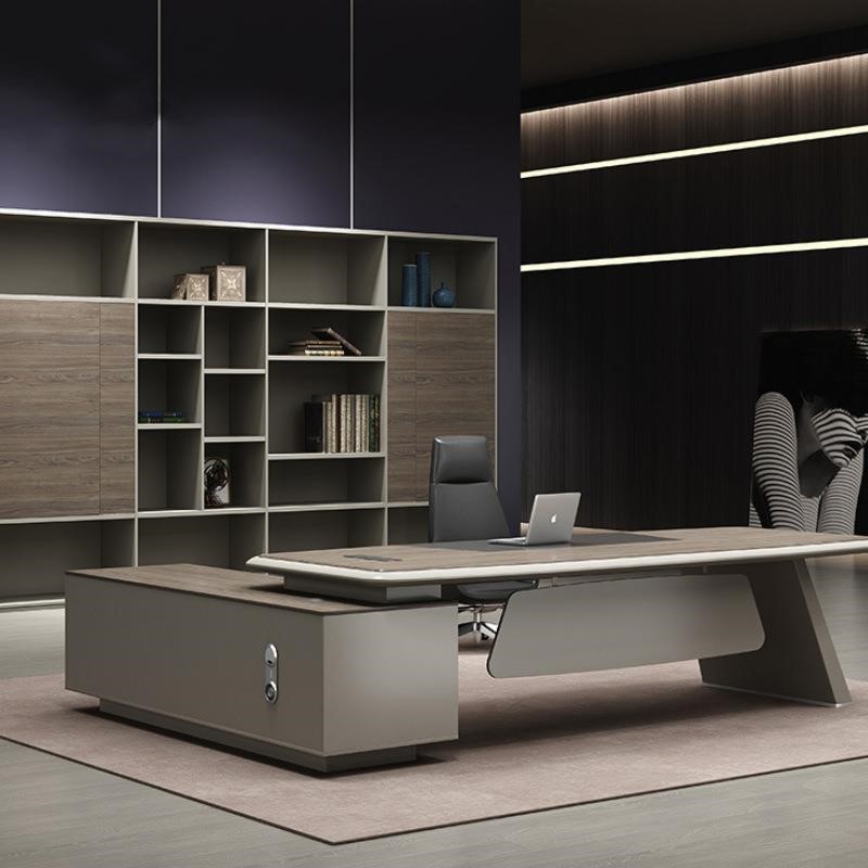 高端大班台轻奢总裁桌老板桌现代简约办公经理桌办公室总裁桌