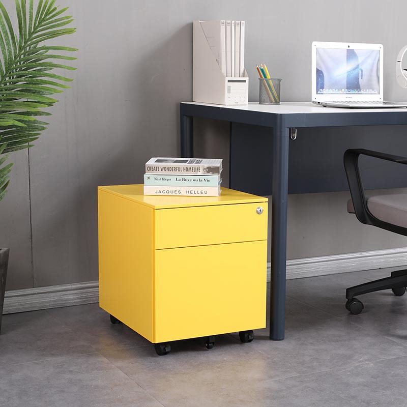 钢制文件柜办公室铁皮档案柜 可移动抽屉式矮柜 桌下储物收纳柜子