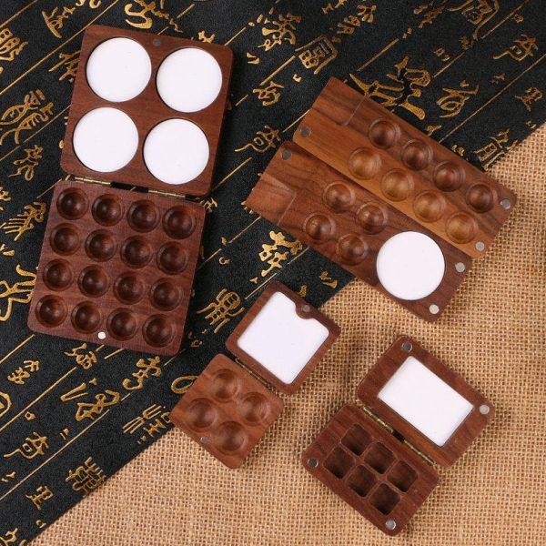 水彩颜料分装盒子木盒空盒收纳写生便携胡桃木木质圆形方形调色板,文具电教/文化用品/商务用品,调色盒,淘宝优惠券,粉丝福利购,淘宝优惠卷