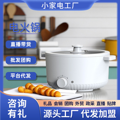 多功能电火锅家用大容量不沾内胆陶瓷电煮锅宿舍学生用一体电热锅