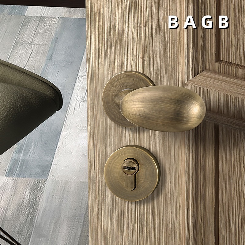 卧室门锁室内静音房门锁北欧轻奢金色分体锁黑色套照家用执手锁