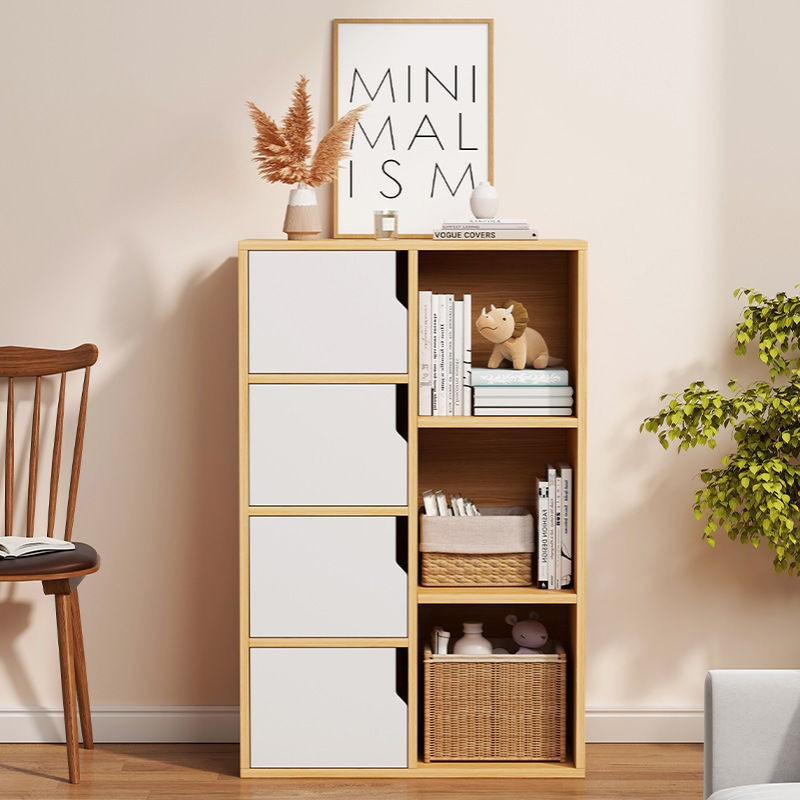书架置物柜简易斗柜卧室收纳柜客厅落地靠墙小立柜家用储物柜书柜