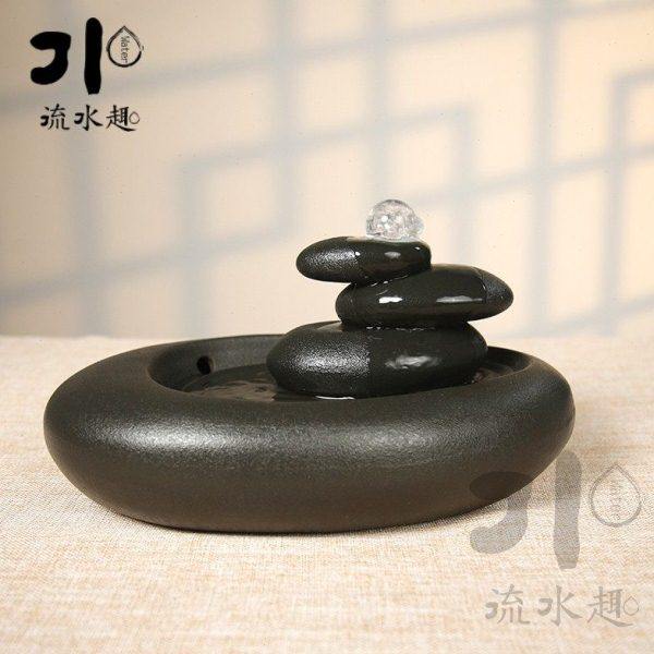 流水趣 禅意枯山水流水器加湿器陶瓷时尚现代装饰办公室桌面摆件,家居饰品,装饰摆件,淘宝优惠券,粉丝福利购,淘宝优惠卷