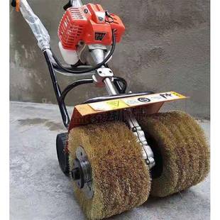 手推式钢丝刷除锈设备钢结构屋顶翻新机雨淋钢板打磨机船体除锈机