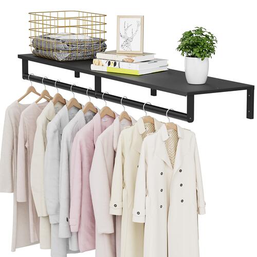扬昇工艺跨境酒店服装店家用卧室衣服上墙侧挂含板组合展示架衣架