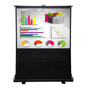 工厂直销地拉幕100吋16:9便携式地拉式幕布落地式银幕