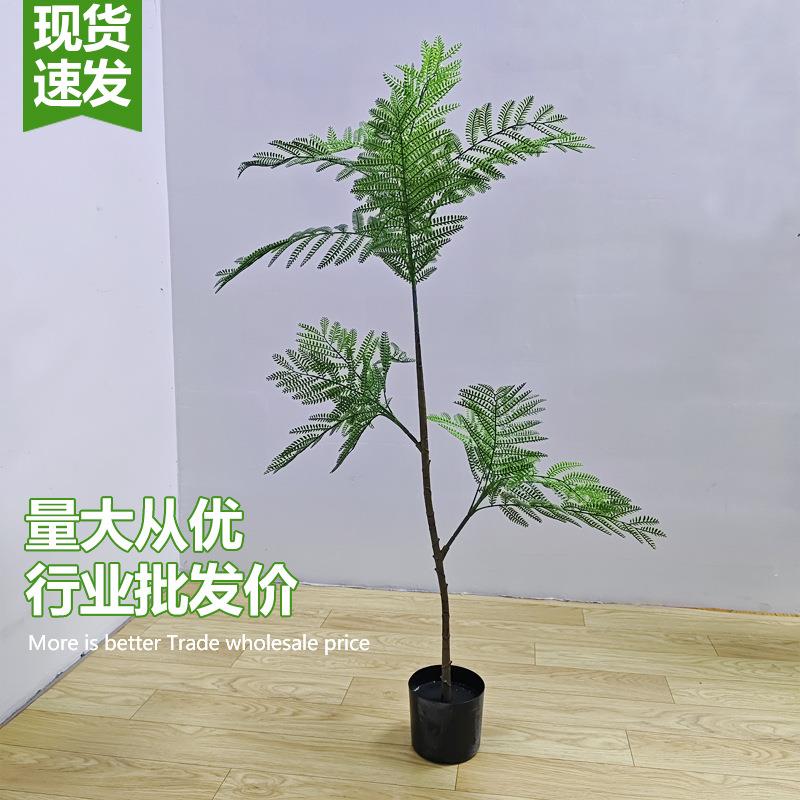 仿真绿植蓝花楹室内盆栽大型仿生植物假树高端轻奢客厅装饰品摆件