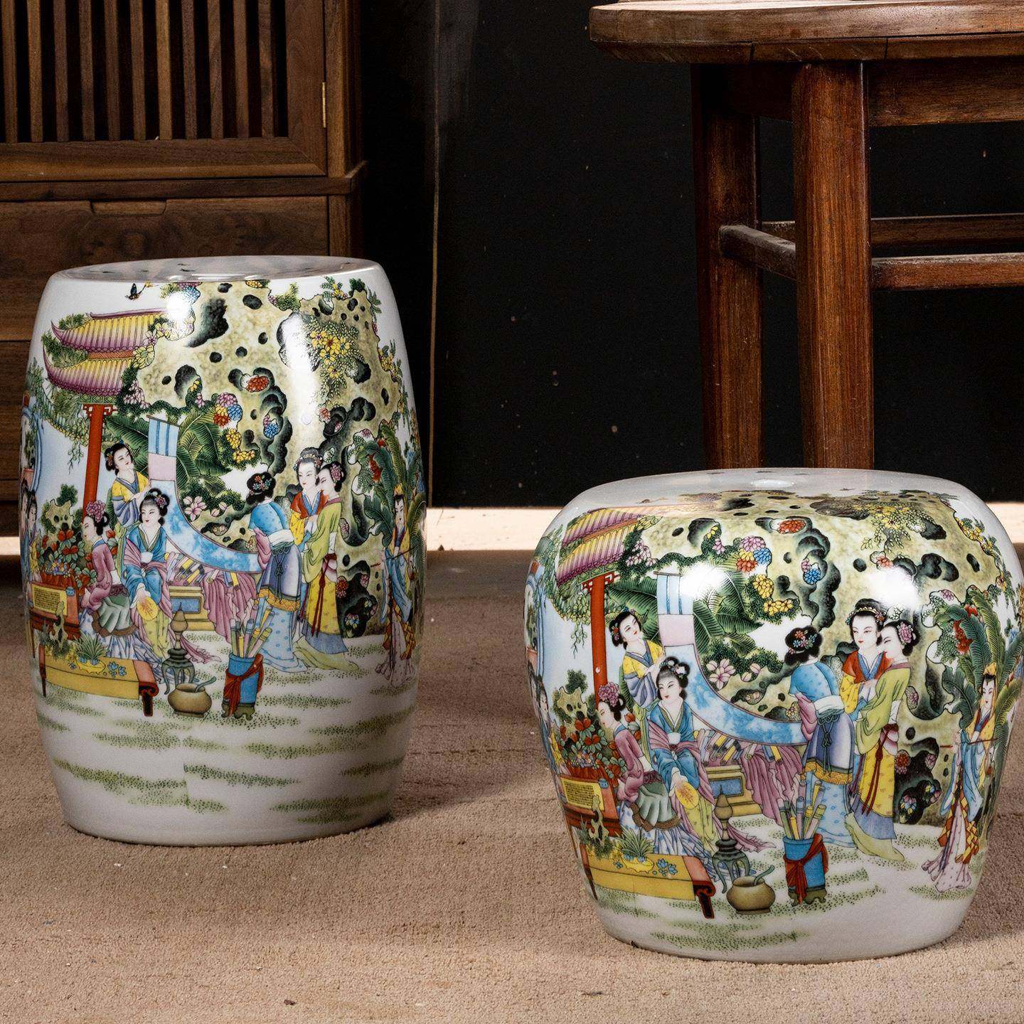 雨彤家居“十二金钗”明清古典陶瓷鼓凳茶几凳仿古陶瓷凳茶室凳.,住宅家具,鼓墩/绣墩,淘宝优惠券,粉丝福利购,淘宝优惠卷