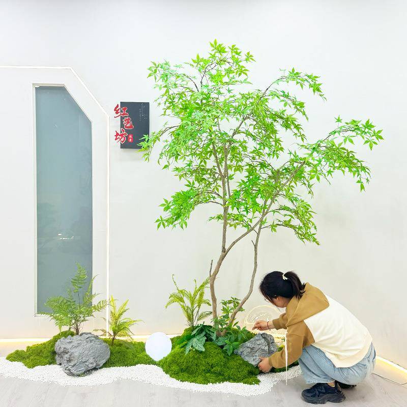 仿生绿植假树景观楼梯角落橱窗入户玄关阳台造景仿真植物装饰组合