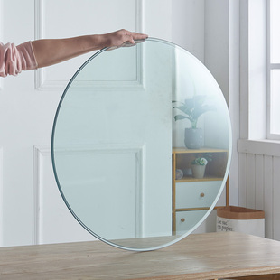 圆桌玻璃钢化家用定做长方形透明茶几台面大实木酒店圆形餐桌转盘