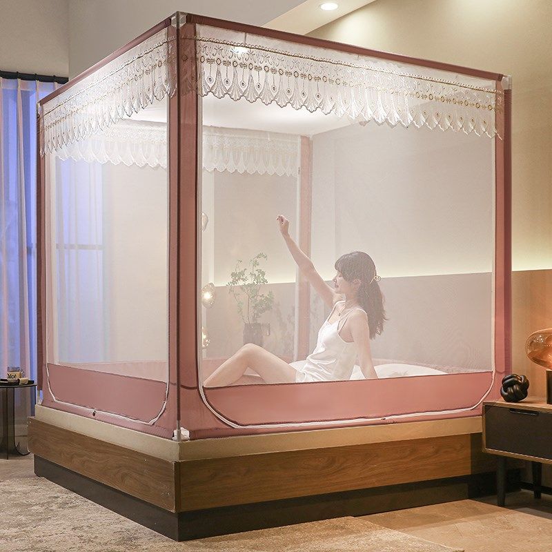 新款蚊帐家用卧室儿童防摔蒙古包防护栏围栏加密加厚三开门拉链款,床上用品,蚊帐,淘宝优惠券,粉丝福利购,淘宝优惠卷