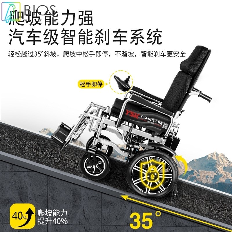 轮椅电动老人智能全自动单手操作可折叠残疾人多功能电动轮椅车
