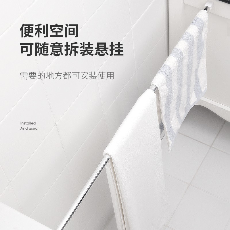 RIDDER浴帘杆免打孔伸缩杆免安装挂杆卫生间衣柜撑杆晾衣窗帘杆子
