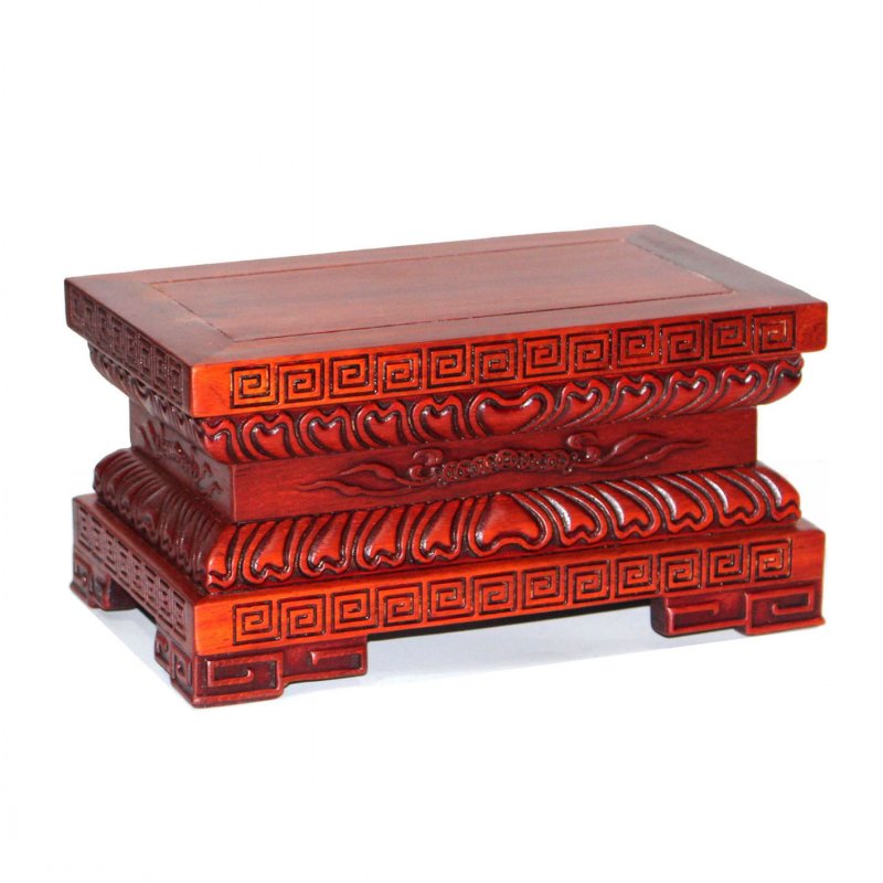 红花梨木方形莲花金刚佛像底座实木观音菩萨财神关公木制复古托架