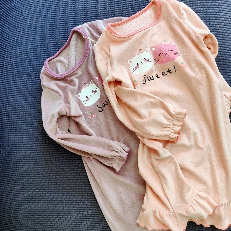 亲子裙推荐款 秋冬加绒柔糯儿童长袖睡裙 厚睡衣家居裙中大童睡袍,童装/婴儿装/亲子装,连衣裙,淘宝优惠券,粉丝福利购,淘宝优惠卷