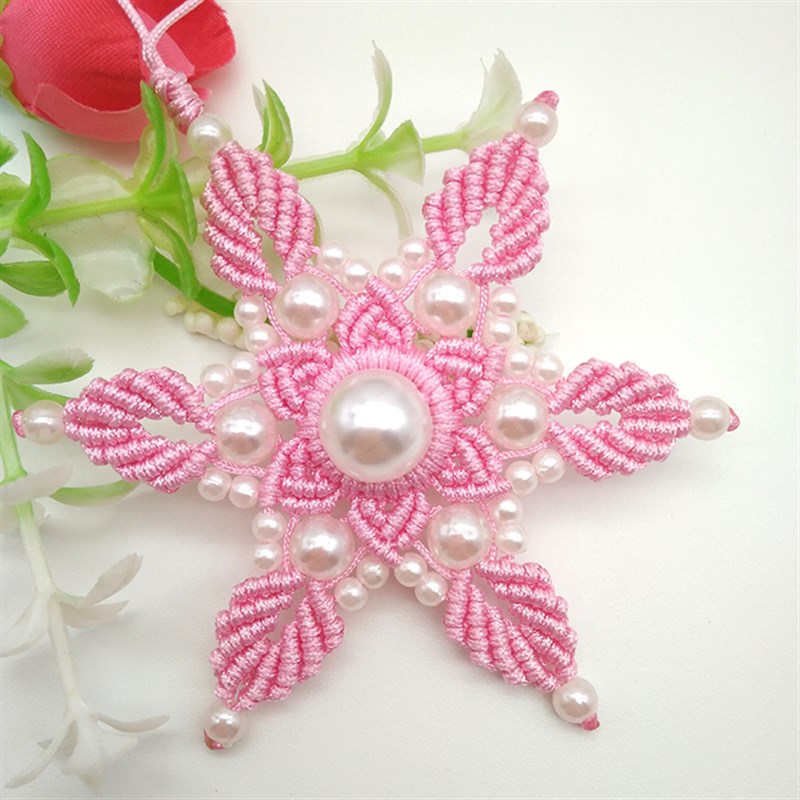 圣诞雪花圣诞小礼物 中国结编织DIY材料包 胸针毛衣配饰 包包挂饰