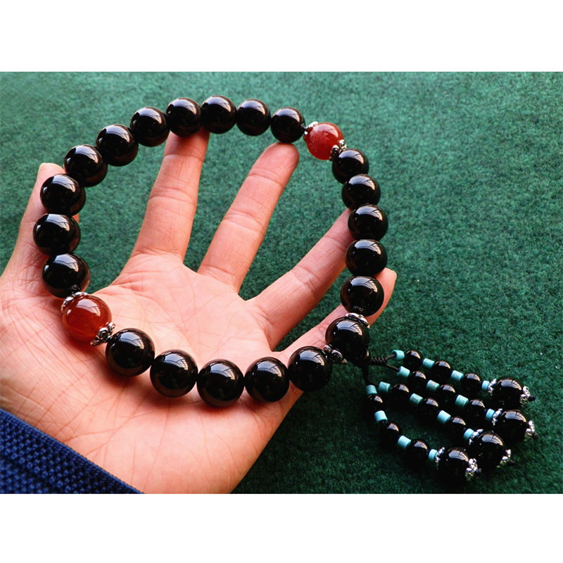 红玛瑙档位珠饰品摆件 车内招财保平安佛珠 汽车用品车载档位挂件