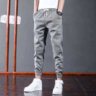 裤 干活穿 纯棉束脚工装 男宽松大码 男 耐磨电焊建筑工地九分工作裤