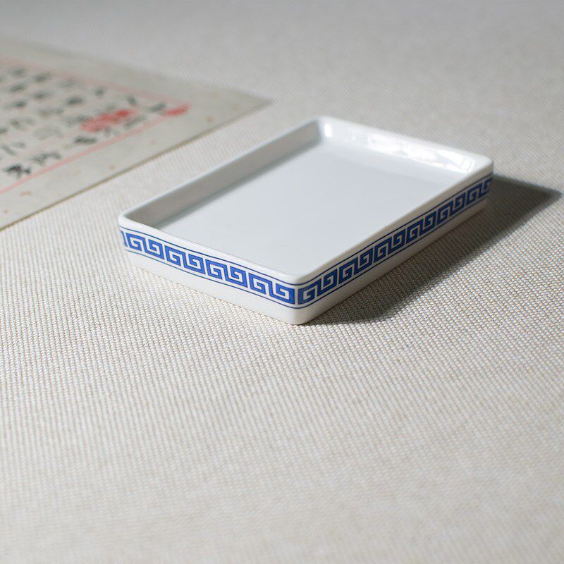 长方形陶瓷墨碟便携砚台小号墨盒书法文房笔舔墨盘国画迷你调色盘,文具电教/文化用品/商务用品,文房四宝,淘宝优惠券,粉丝福利购,淘宝优惠卷
