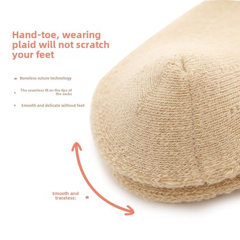 婴儿袜子秋冬棉袜中筒新生儿加厚保暖松口不勒腿男女宝宝长筒袜