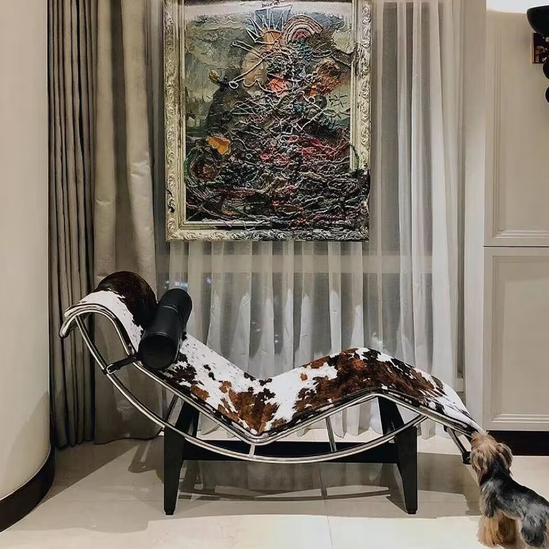 霍客森柯布西耶躺椅lc4不锈钢设计师家用阳台办公室午休椅休闲椅