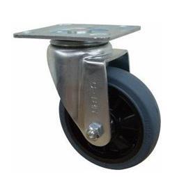 J-CPG21-D125-RC 怡合达5寸灰色橡胶固定轮 载重160KG脚轮