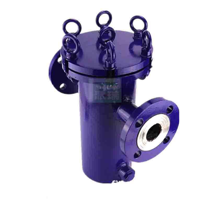 管道PP篮式过滤器工业法兰接口蓝式收集器平底304316不锈钢
