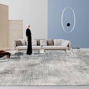 【】轻奢水墨渲染地中海样板间客厅茶几地毯卧室床边地毯地垫
