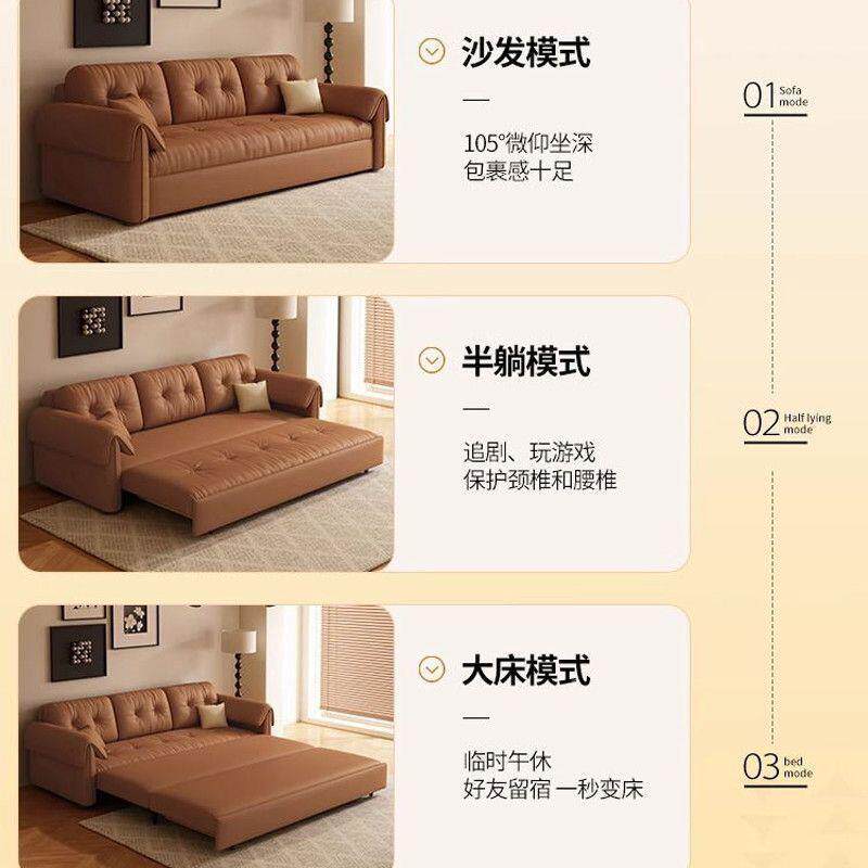 可双折高级发床一体折叠两OLO叠用小户型2沙025新款客厅多功能储