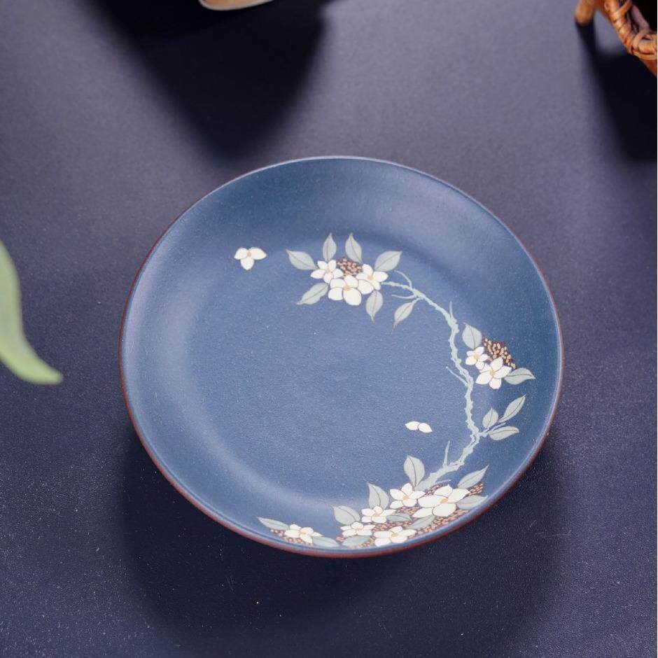 宜兴紫砂精品壶承杯垫盖置壶托创意泥绘壶承茶桌茶具摆件配件