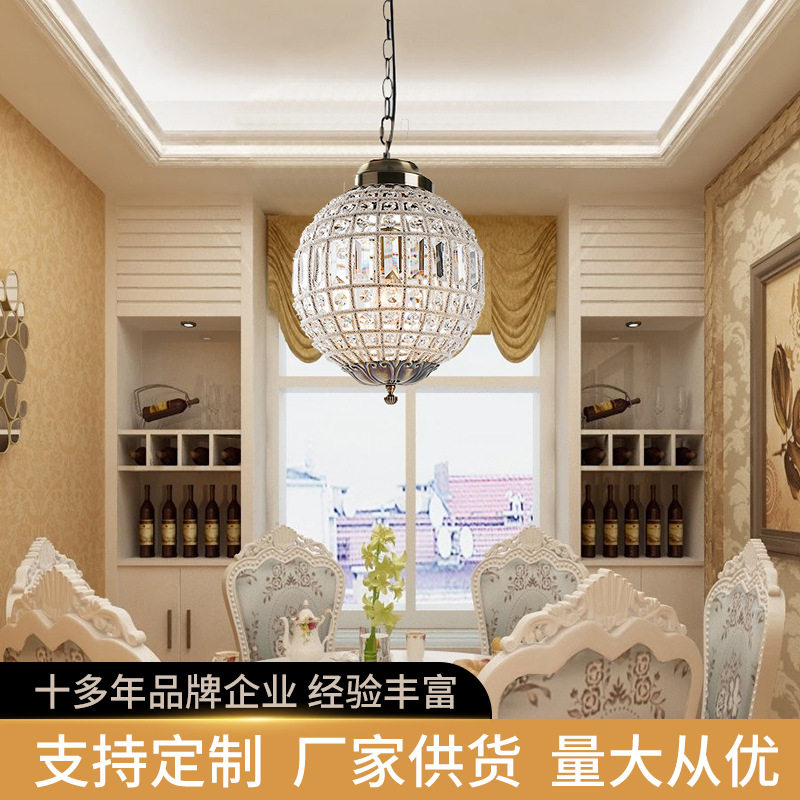 厂家供货轻奢酒店别墅水晶圆球吊灯家用公寓客厅民宿圆球水晶灯